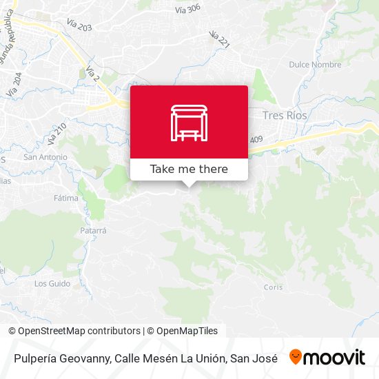 Mapa de Pulpería Geovanny, Calle Mesén La Unión