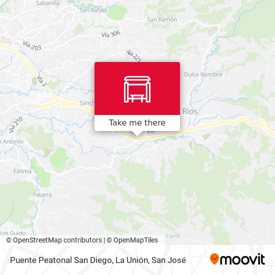 Mapa de Puente Peatonal San Diego, La Unión
