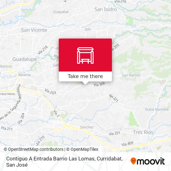 Mapa de Contiguo A Entrada Barrio Las Lomas, Curridabat