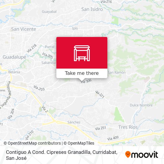 Mapa de Contiguo A Cond. Cipreses Granadilla, Curridabat