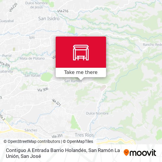 Contiguo A Entrada Barrio Holandés, San Ramón La Unión map