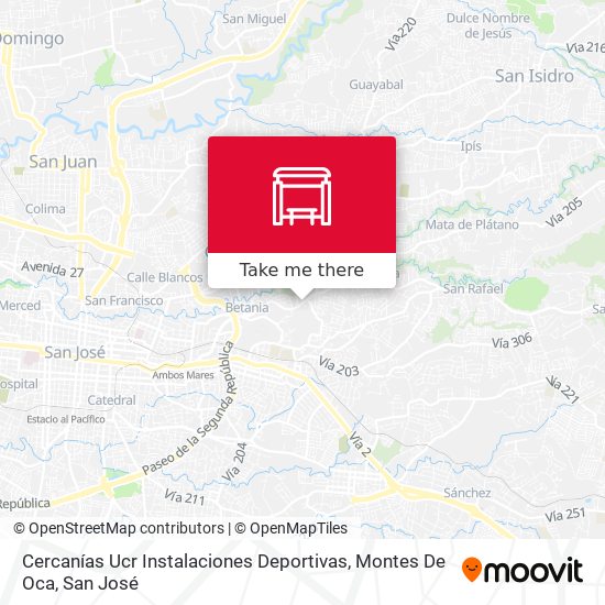 Cercanías Ucr Instalaciones Deportivas, Montes De Oca map