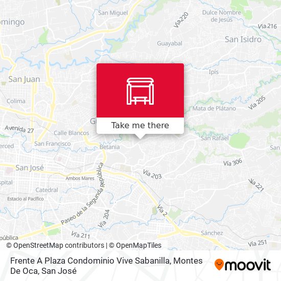 Mapa de Frente A Plaza Condominio Vive Sabanilla, Montes De Oca