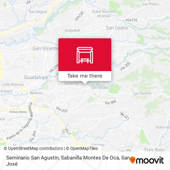Mapa de Seminario San Agustín, Sabanilla Montes De Oca