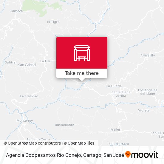 Mapa de Agencia Coopesantos Río Conejo, Cartago