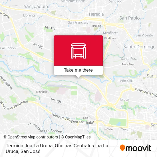 Terminal Ina La Uruca, Oficinas Centrales Ina La Uruca map