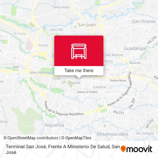 Mapa de Terminal San José, Frente A Ministerio De Salud