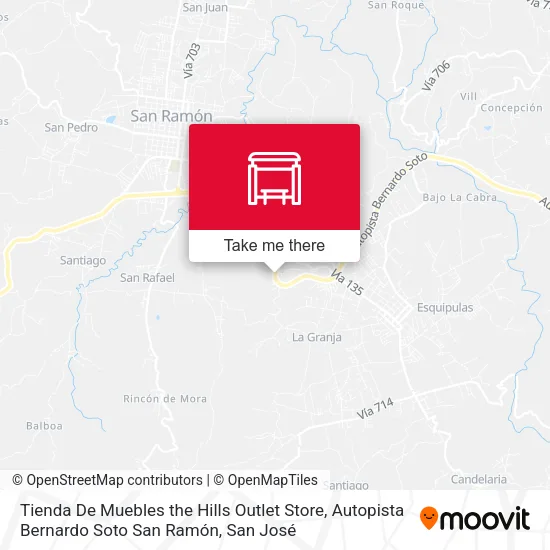 Tienda De Muebles the Hills Outlet Store, Autopista Bernardo Soto San Ramón map
