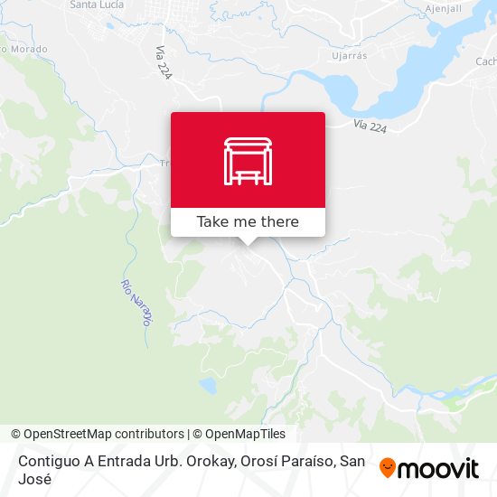 Mapa de Contiguo A Entrada Urb. Orokay, Orosí Paraíso