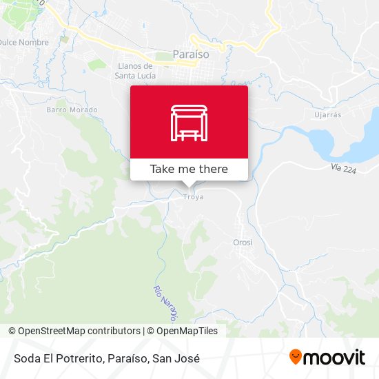 Mapa de Soda El Potrerito, Paraíso