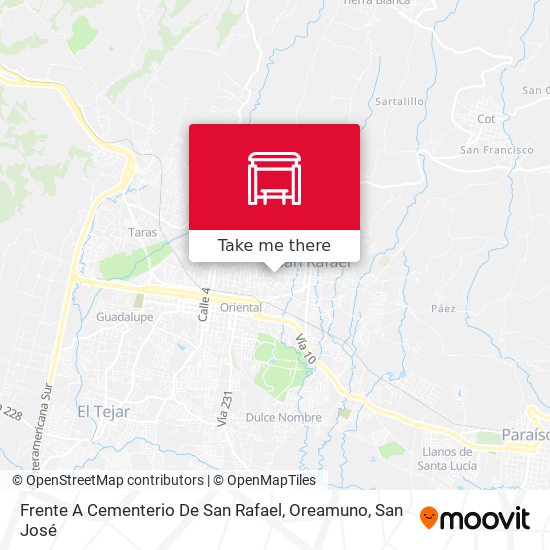 Mapa de Frente A Cementerio De San Rafael, Oreamuno