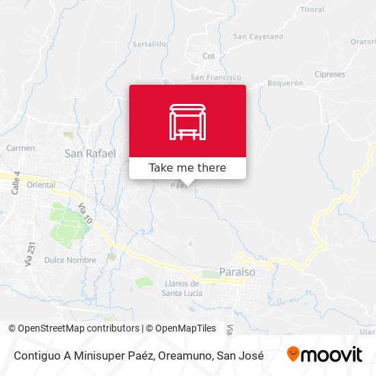 Contiguo A Minisuper Paéz, Oreamuno map
