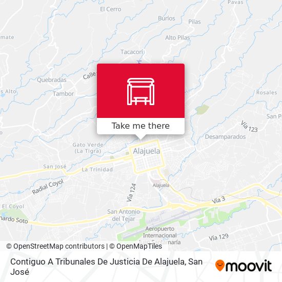 Contiguo A Tribunales De Justicia De Alajuela map