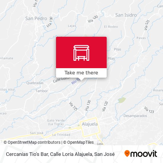 Cercanías Tio's Bar, Calle Loría Alajuela map