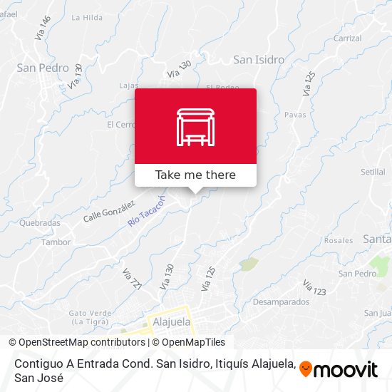 Mapa de Contiguo A Entrada Cond. San Isidro, Itiquís Alajuela