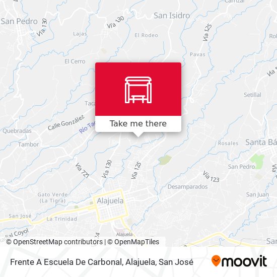 Frente A Escuela De Carbonal, Alajuela map