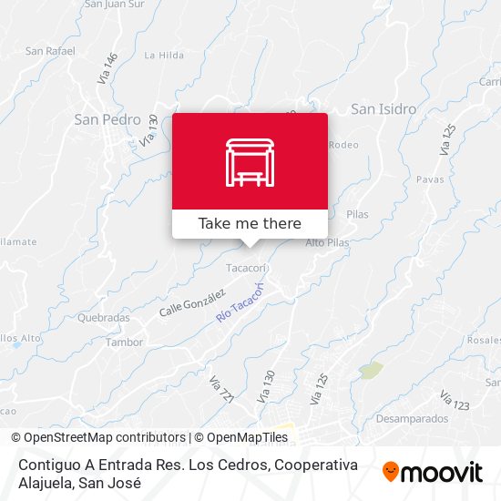 Contiguo A Entrada Res. Los Cedros, Cooperativa Alajuela map