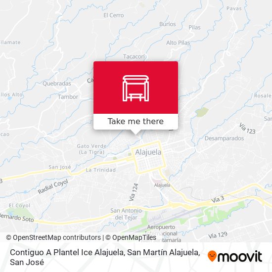 Mapa de Contiguo A Plantel Ice Alajuela, San Martín Alajuela