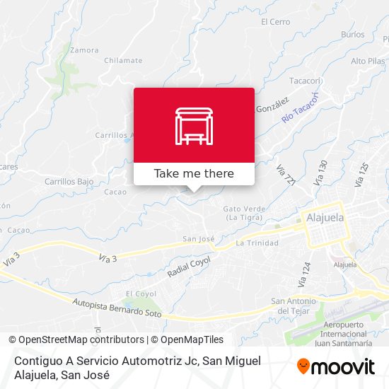 Contiguo A Servicio Automotriz Jc, San Miguel Alajuela map