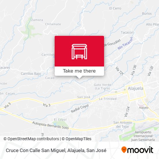 Mapa de Cruce Con Calle San Miguel, Alajuela