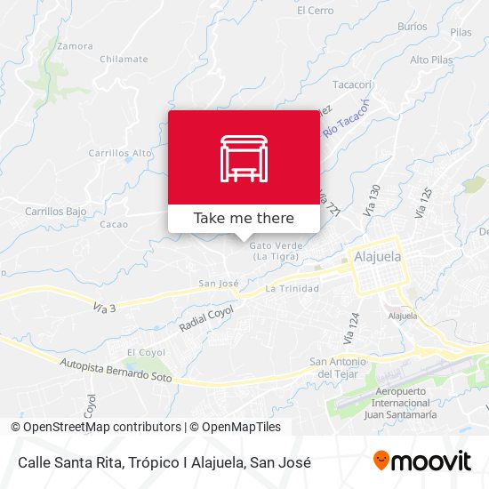 Mapa de Calle Santa Rita, Trópico I Alajuela