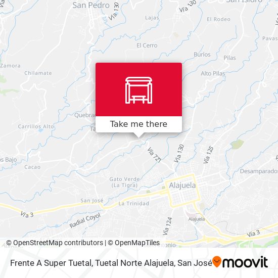 Frente A Super Tuetal, Tuetal Norte Alajuela map