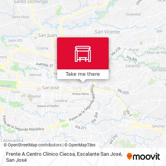 Frente A Centro Clínico Ciecsa, Escalante San José map