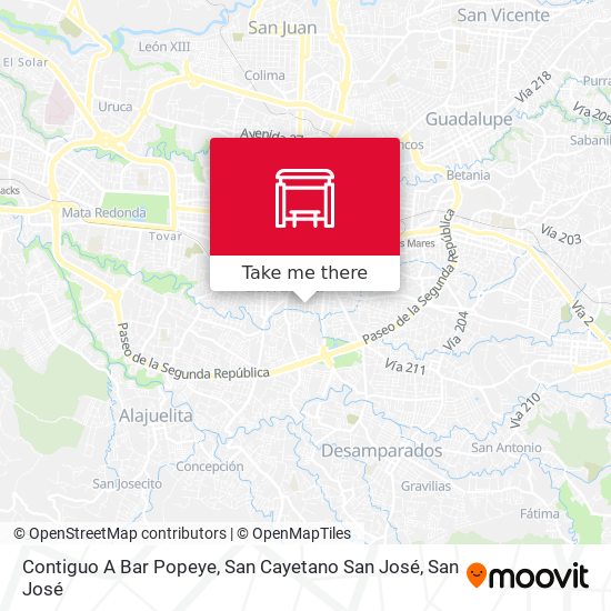 Contiguo A Bar Popeye, San Cayetano San José map