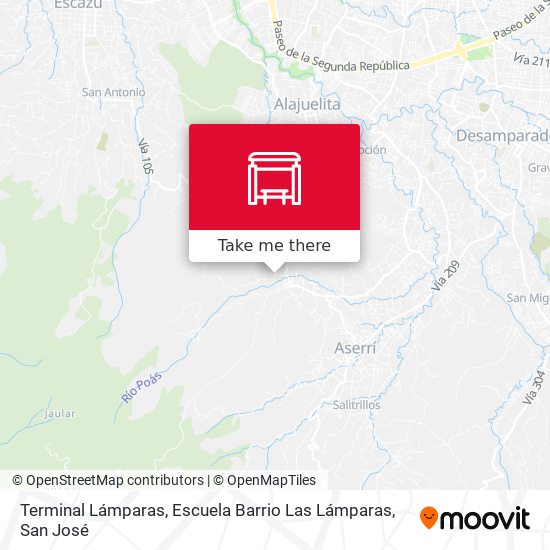 Terminal Lámparas, Escuela Barrio Las Lámparas map