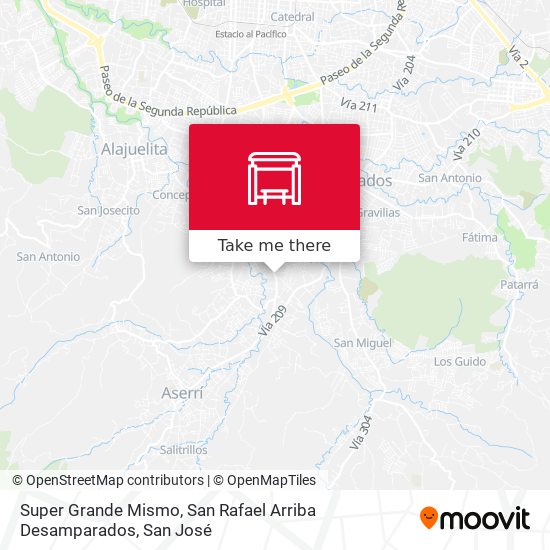 Mapa de Super Grande Mismo, San Rafael Arriba Desamparados