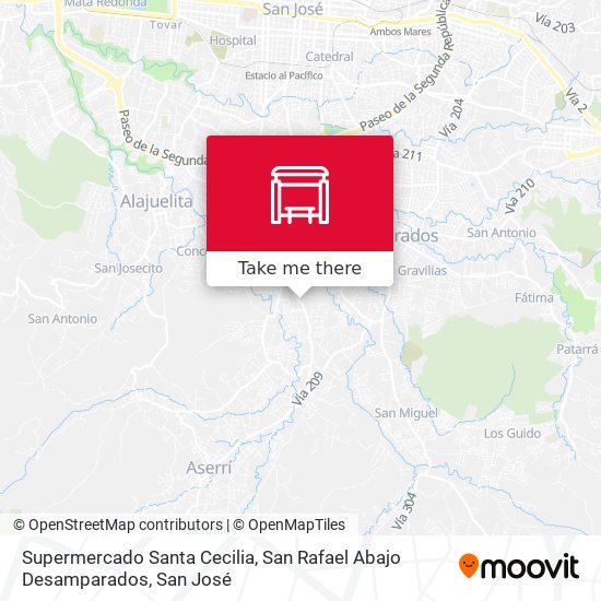 Supermercado Santa Cecilia, San Rafael Abajo Desamparados map