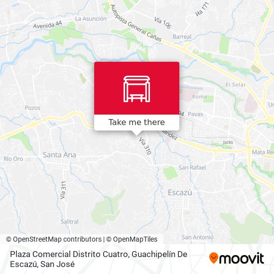 Plaza Comercial Distrito Cuatro, Guachipelín De Escazú map