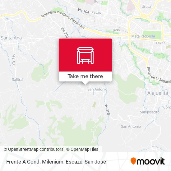 Mapa de Frente A Cond. Milenium, Escazú