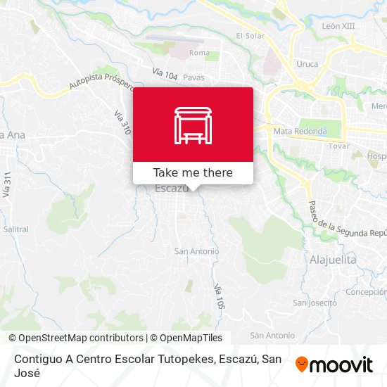 Contiguo A Centro Escolar Tutopekes, Escazú map