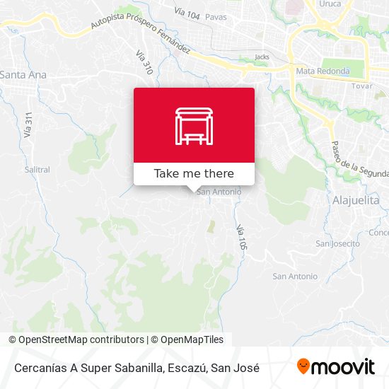 Cercanías A Super Sabanilla, Escazú map