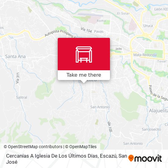 Cercanías A Iglesia De Los Últimos Días, Escazú map