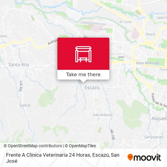 Mapa de Frente A Clínica Veterinaria 24 Horas, Escazú