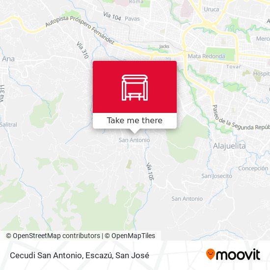 Mapa de Cecudi San Antonio, Escazú