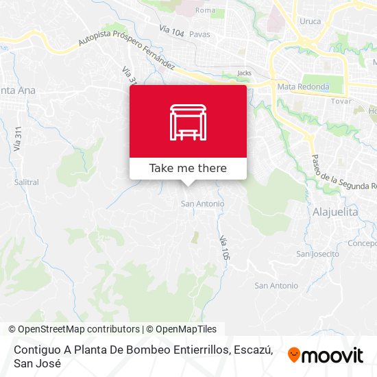 Contiguo A Planta De Bombeo Entierrillos, Escazú map