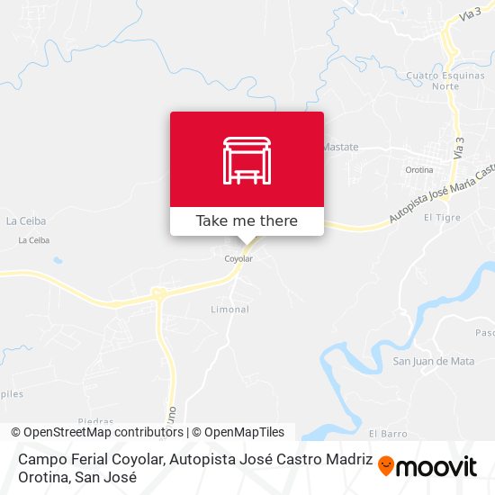 Campo Ferial Coyolar, Autopista José Castro Madriz Orotina map