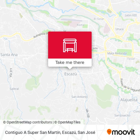 Contiguo A Super San Martín, Escazú map