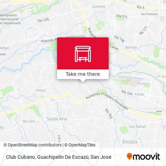 Mapa de Club Cubano, Guachipelín De Escazú