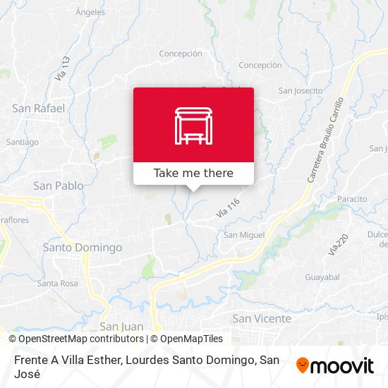 Mapa de Frente A Villa Esther, Lourdes Santo Domingo