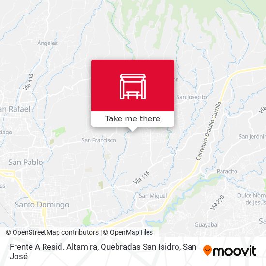 Frente A Resid. Altamira, Quebradas San Isidro map