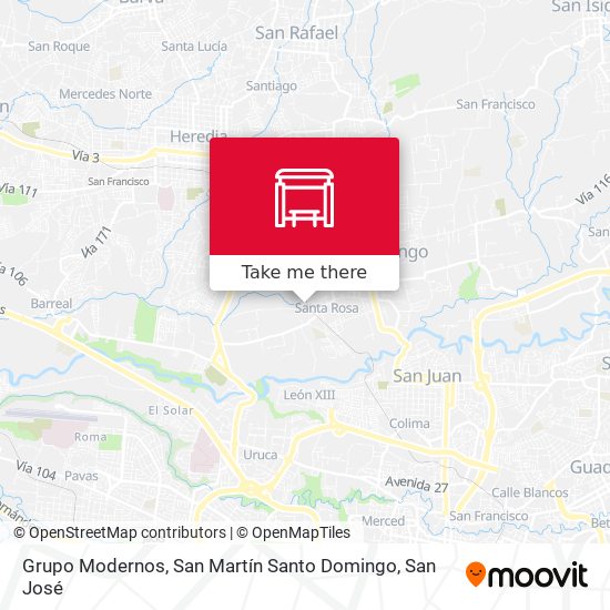 Grupo Modernos, San Martín Santo Domingo map