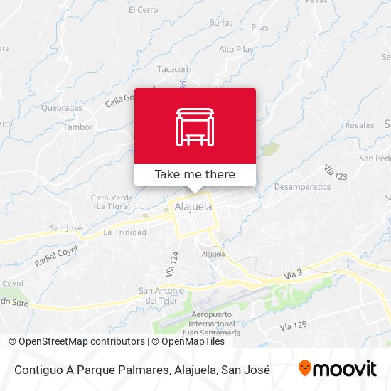 Mapa de Contiguo A Parque Palmares, Alajuela