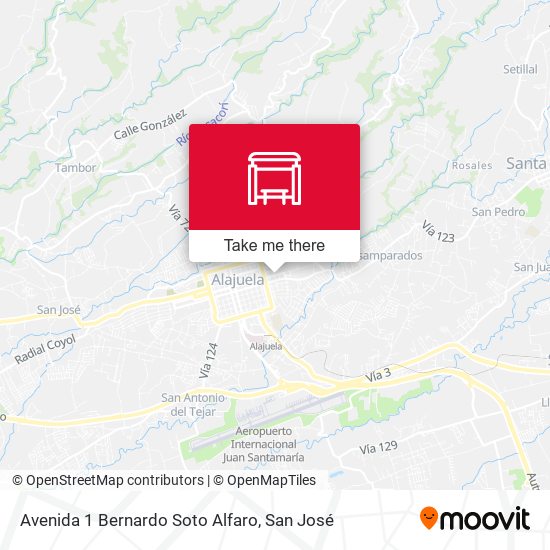 Mapa de Avenida 1 Bernardo Soto Alfaro