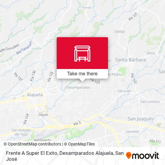 Mapa de Frente A Super El Exito, Desamparados Alajuela