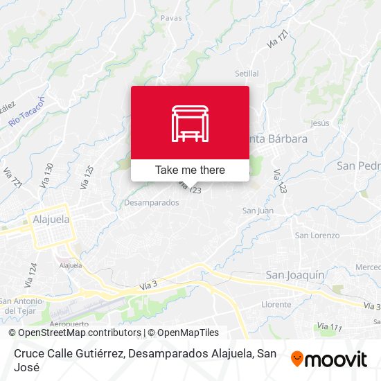 Mapa de Cruce Calle Gutiérrez, Desamparados Alajuela
