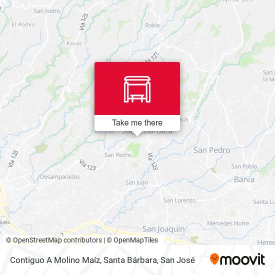 Mapa de Contiguo A Molino Maíz, Santa Bárbara